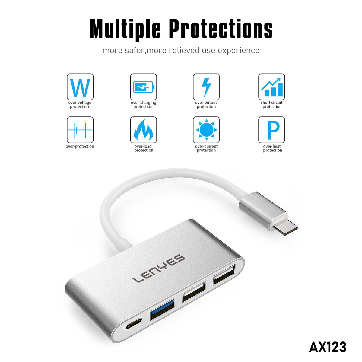 Hub USB-C 4 en 1 Lenyes AX123