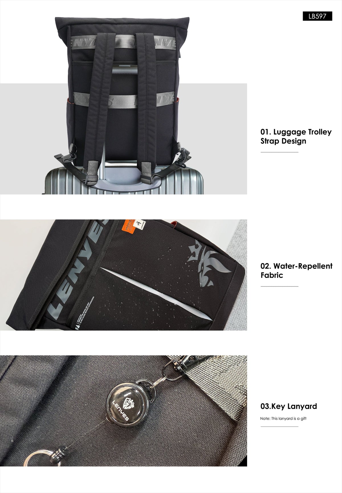 Mochila Lenyes LB597 para portátil