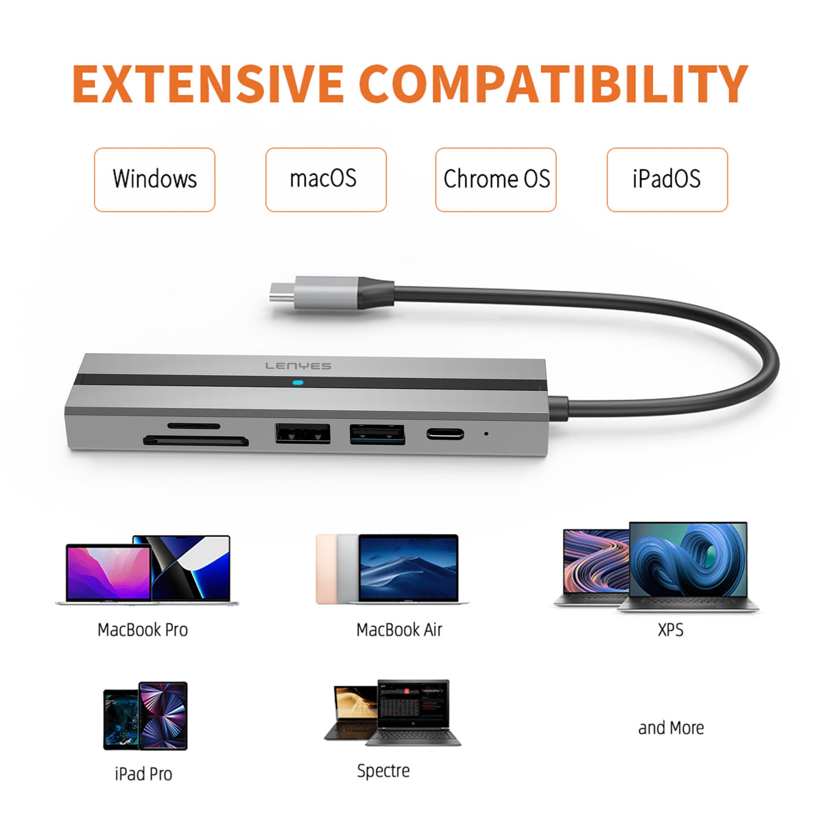 Hub USB-C 6 en 1 Lenyes AX128