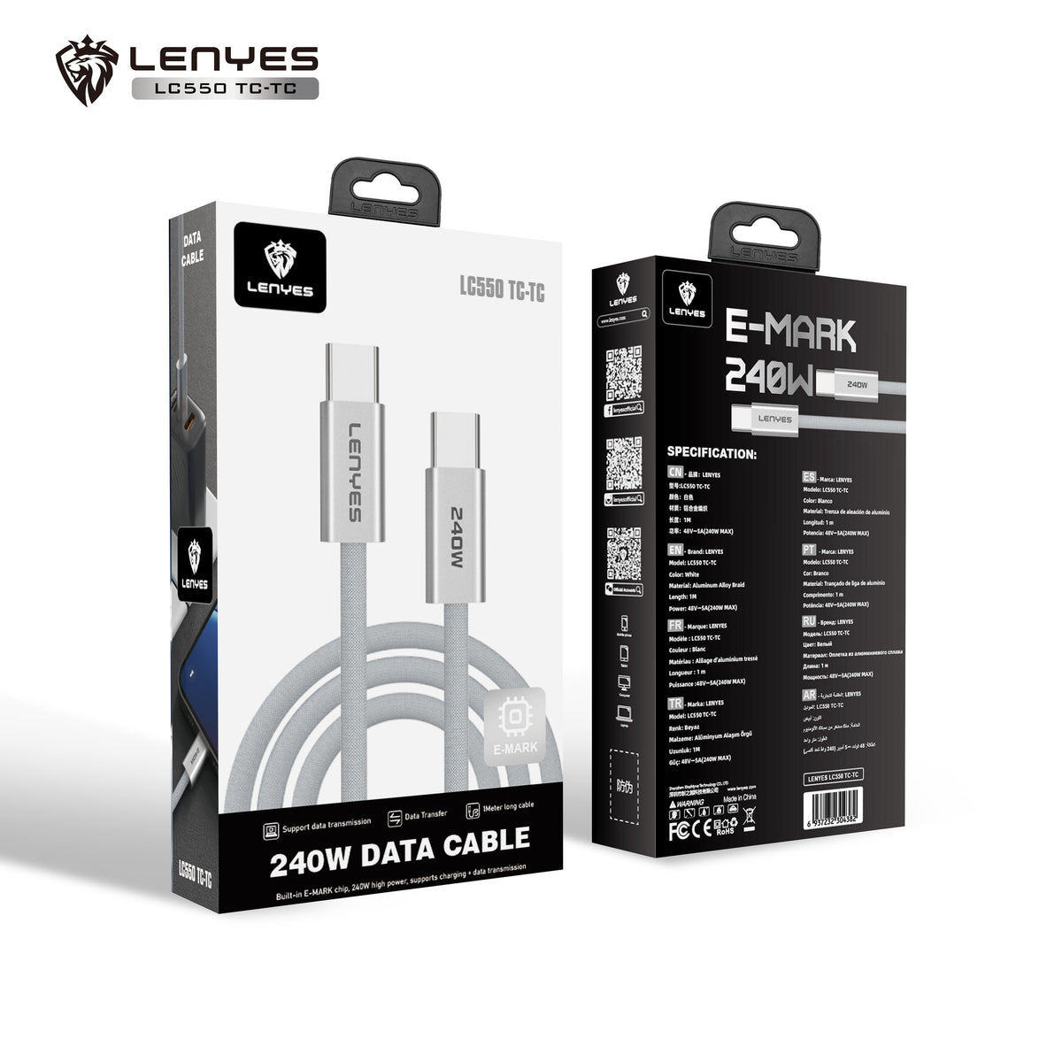 Cable USB-C a USB-C Lenyes LC550 240W