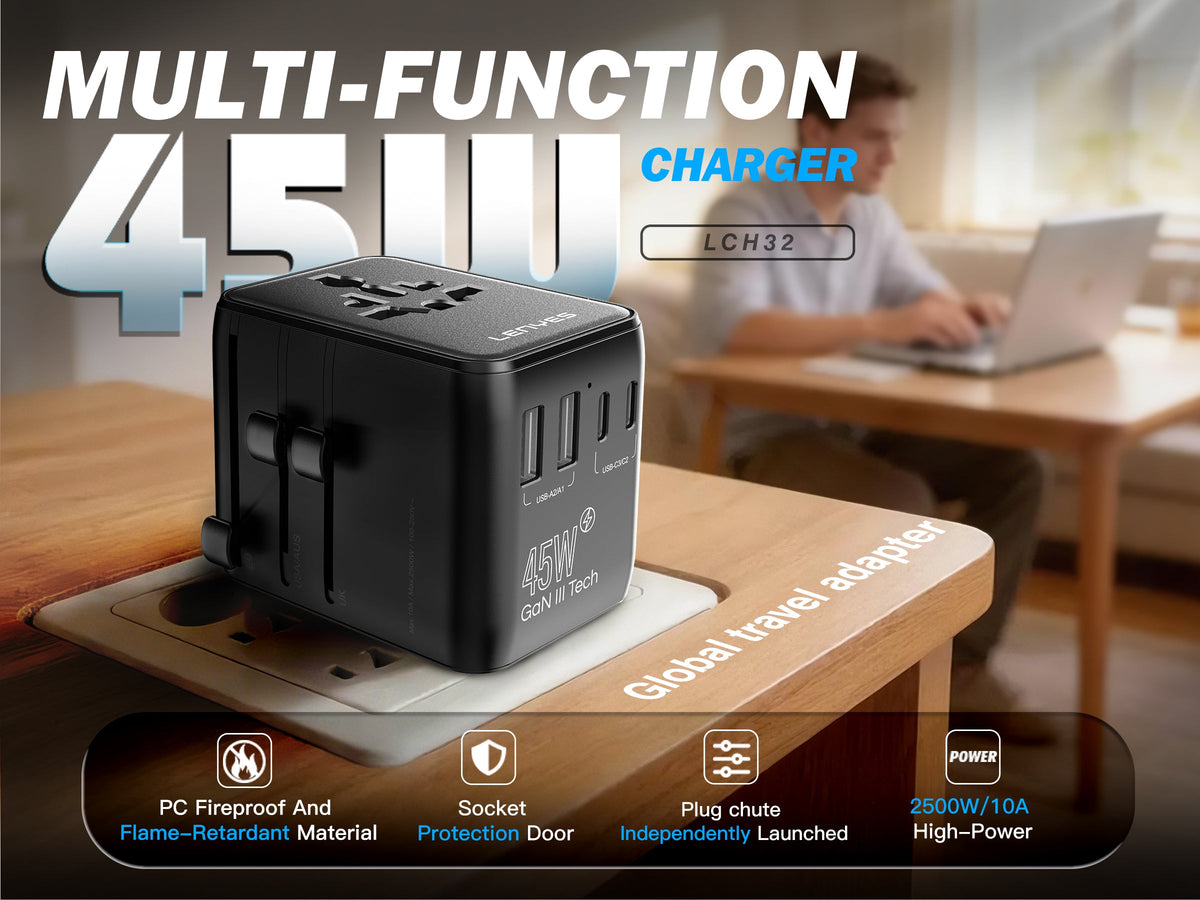 Adaptador de Viaje Universal Lenyes LCH32 45W GaN