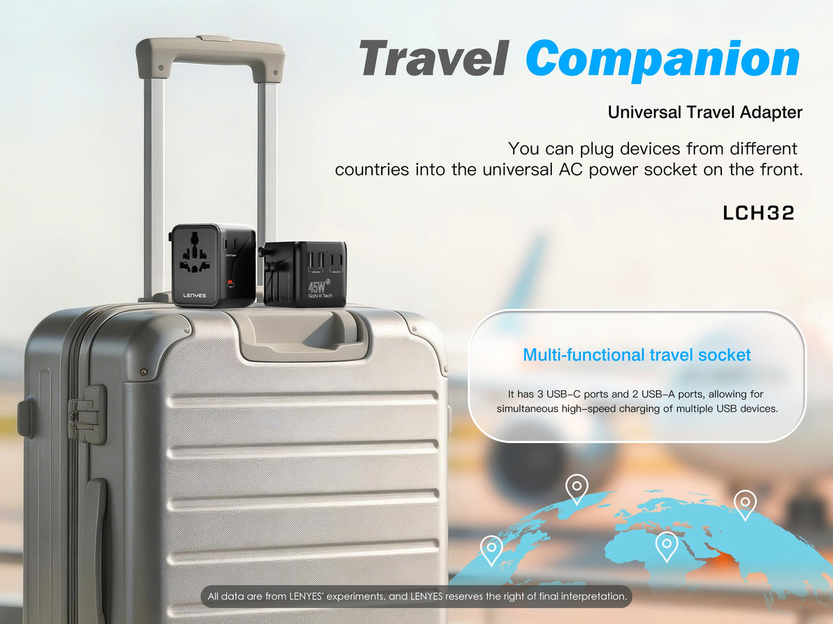 Adaptador de Viaje Universal Lenyes LCH32 45W GaN