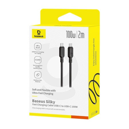 Baseus Silky Cable USB-C a USB-C 100W PD Carga Rápida