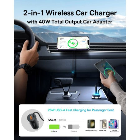 Baseus CW01 Soporte Magnético Coche Carga Inalámbrica 15W