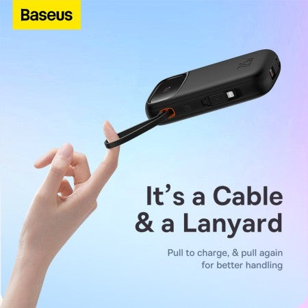 Baseus QPow2 Power Bank 20000mAh 22.5W Cables Integrados Negro