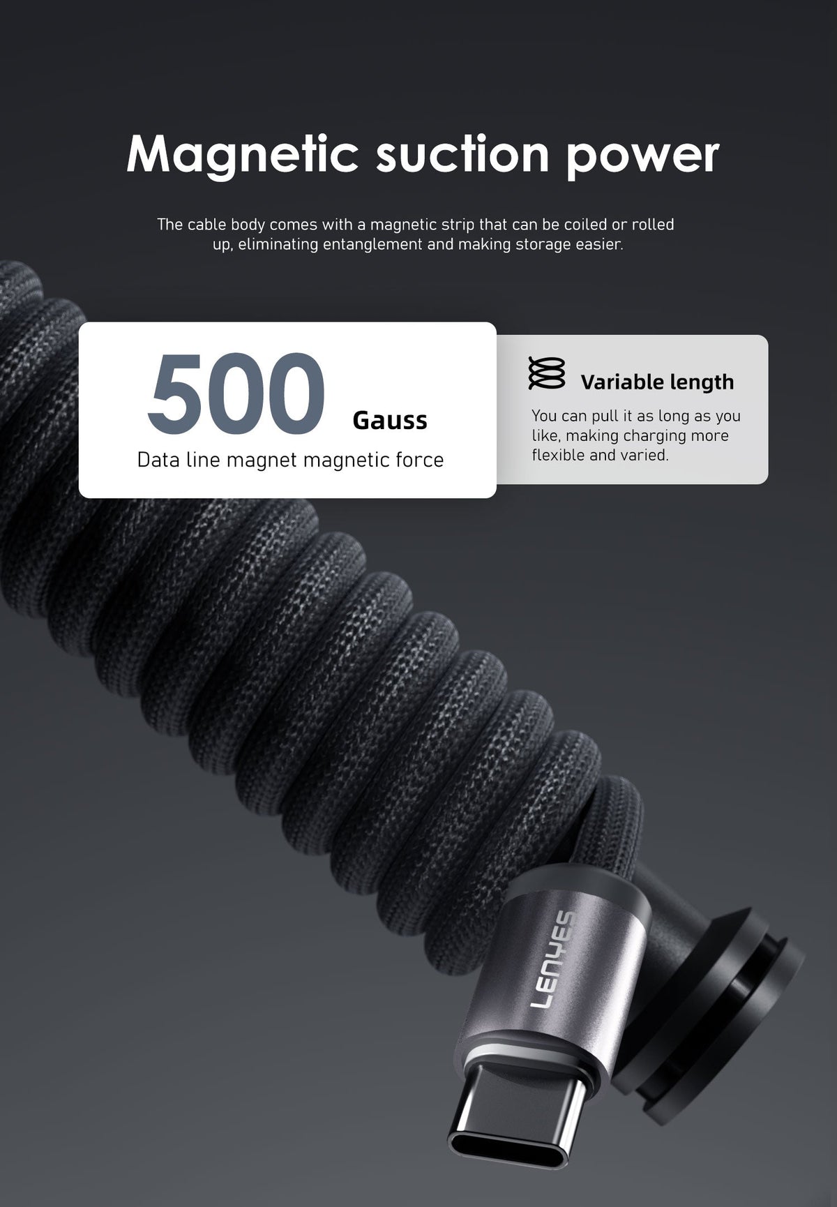 Cable Magnético USB-C Lenyes LC527 60W