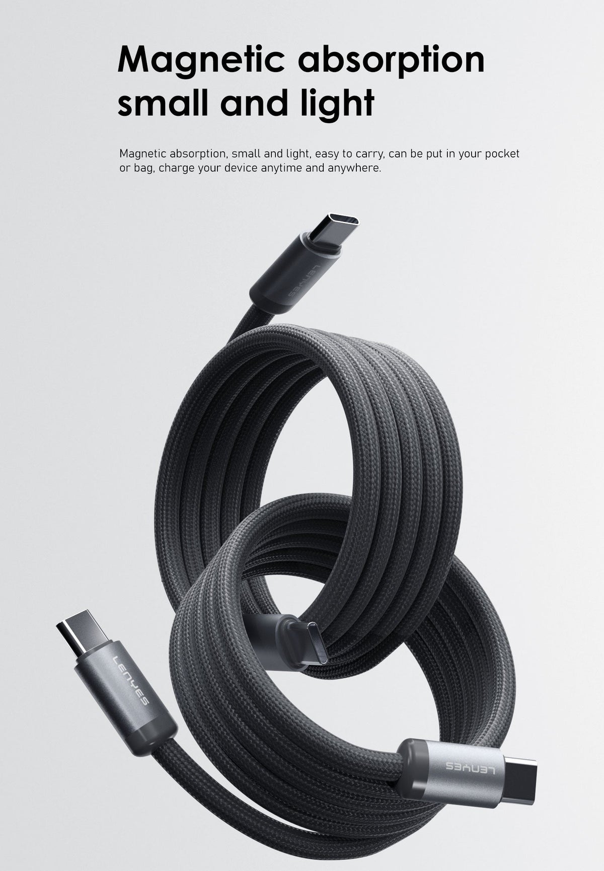 Cable Magnético USB-C Lenyes LC527 60W