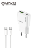 Cargador Dual 20W Lenyes LCH11 USB-C + USB-A