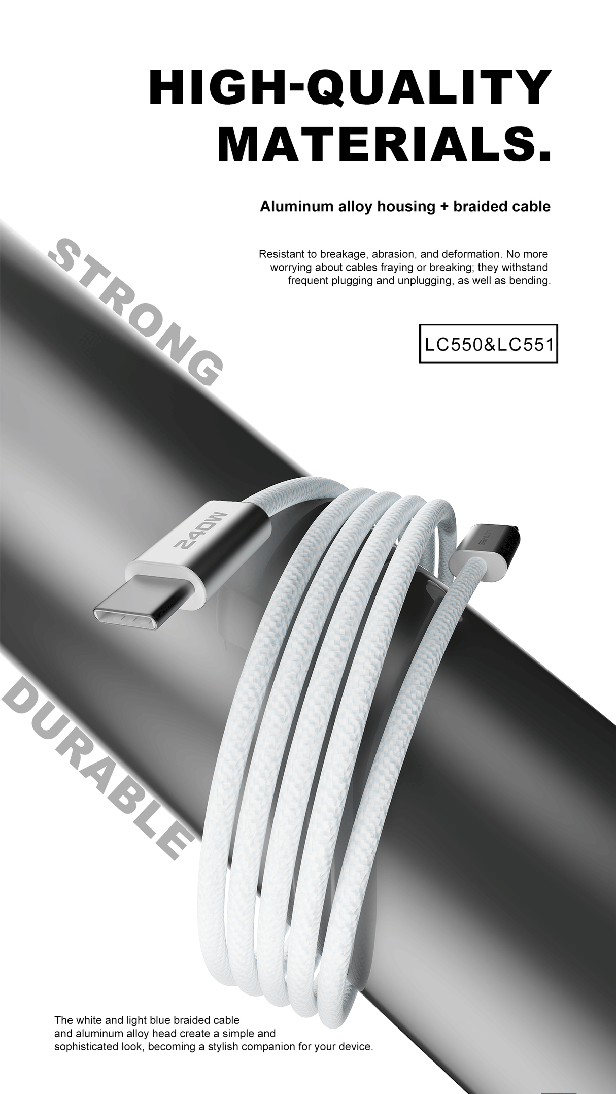 Cable USB-C a USB-C Lenyes LC550 240W