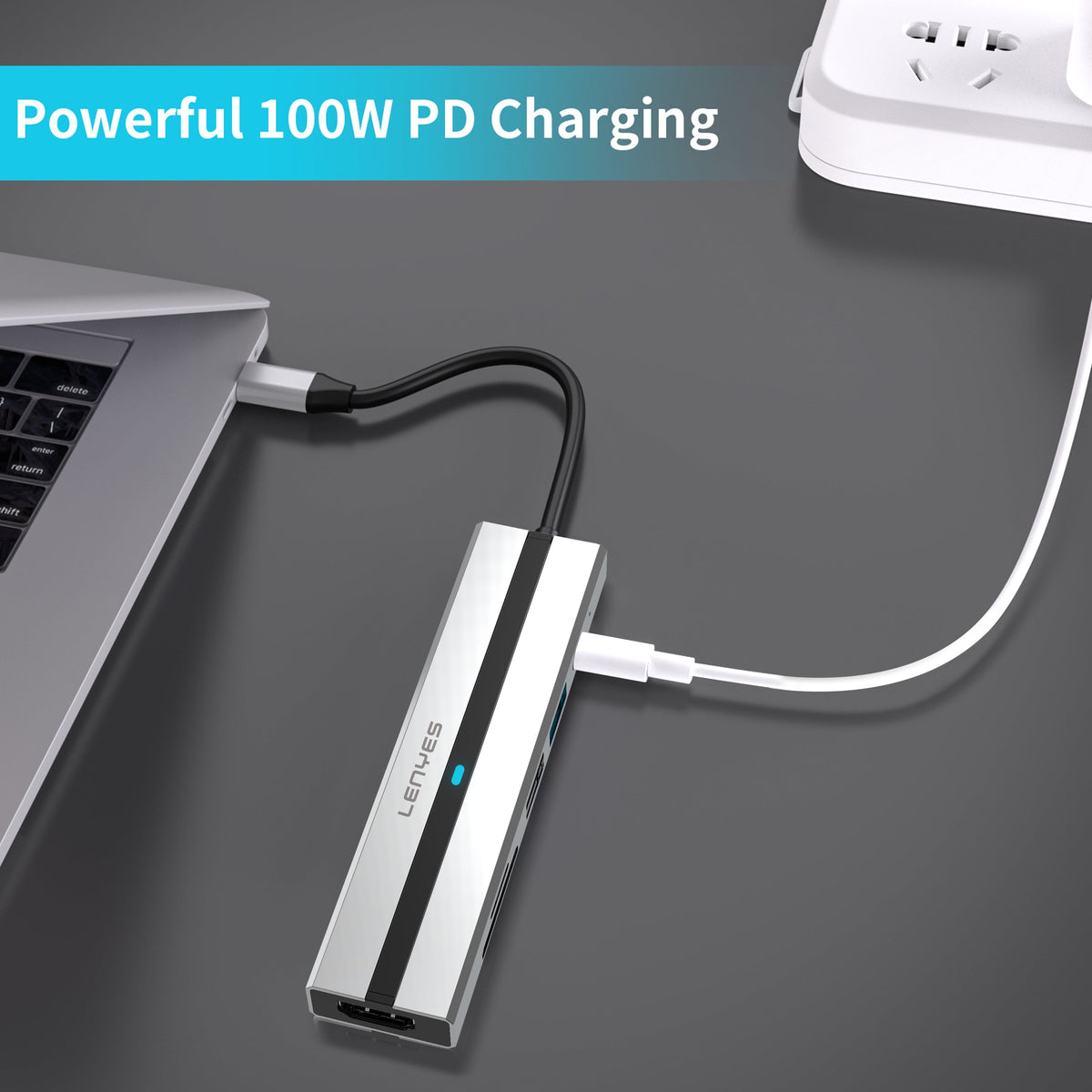 Hub USB-C 6 en 1 Lenyes AX128
