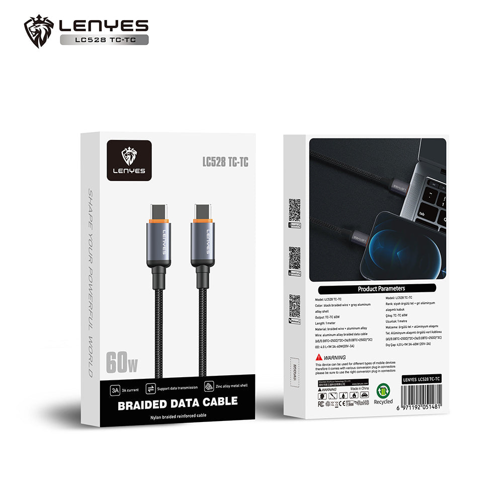 Cable USB-C a USB-C Lenyes LC528TC-TC 60W