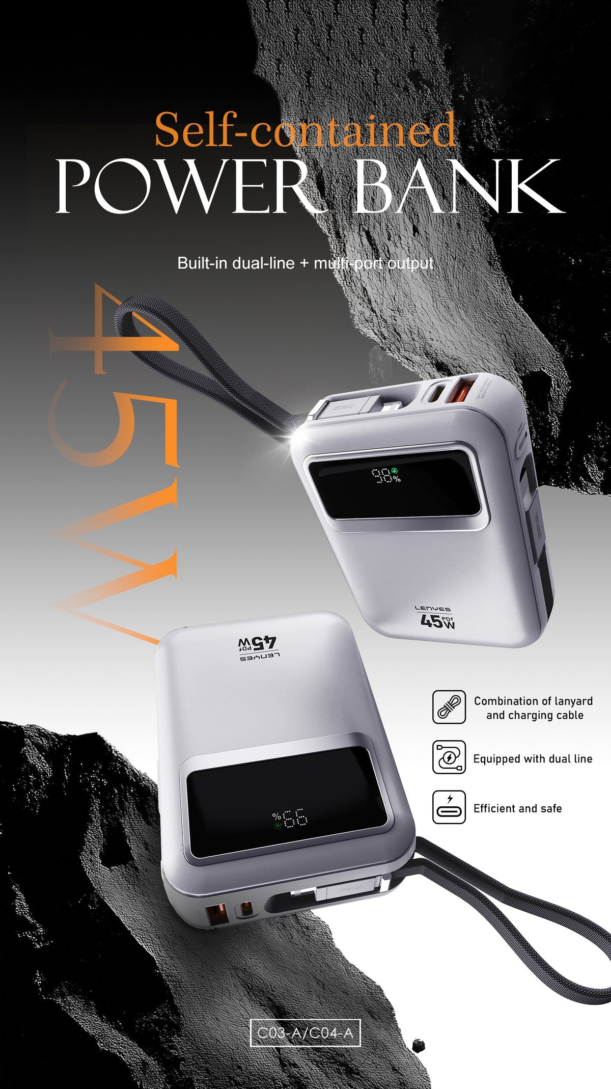 Power Bank Lenyes C03-A 20.000 mAh Silver