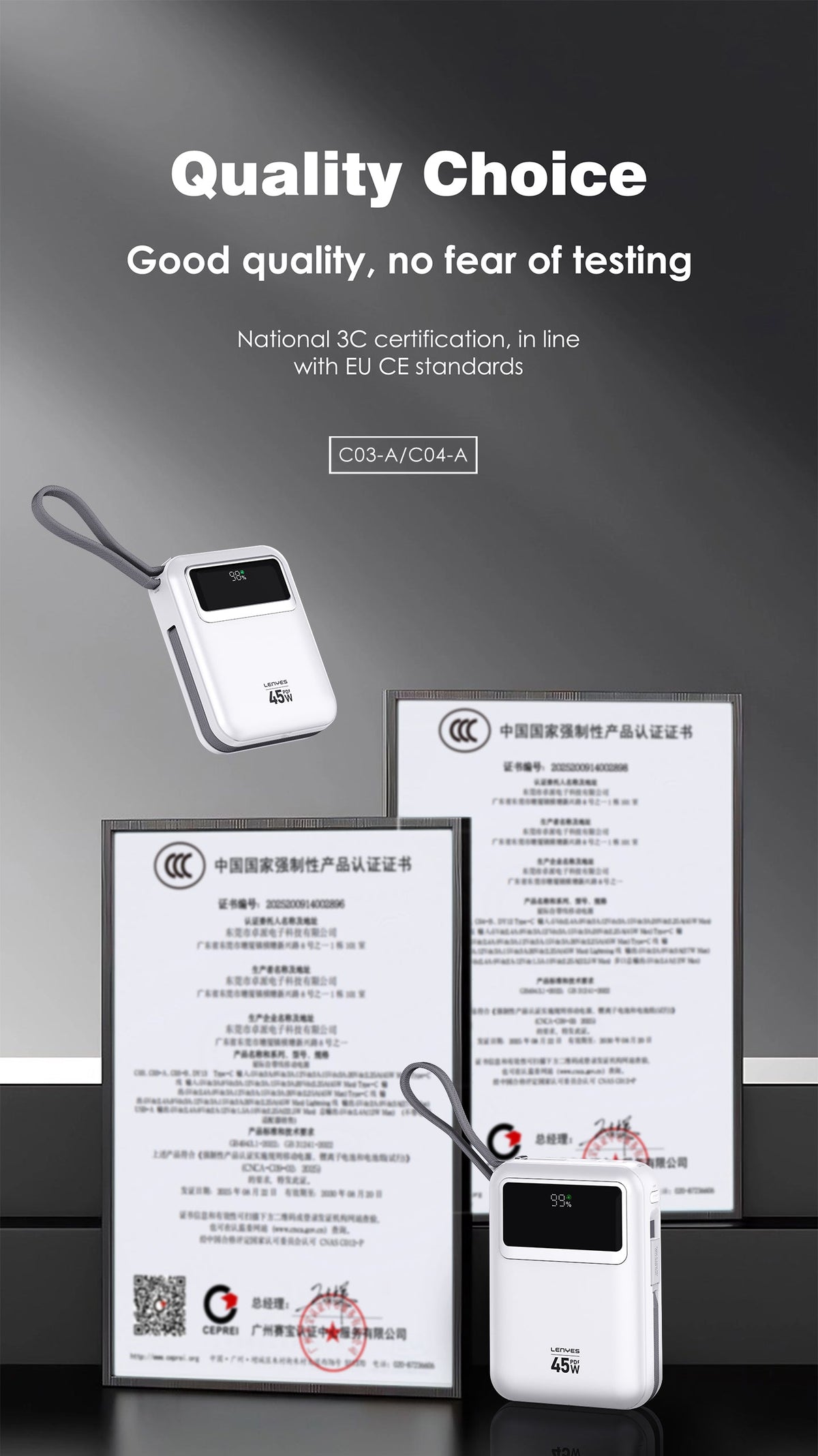 Power Bank Lenyes C03-A 20.000 mAh Silver