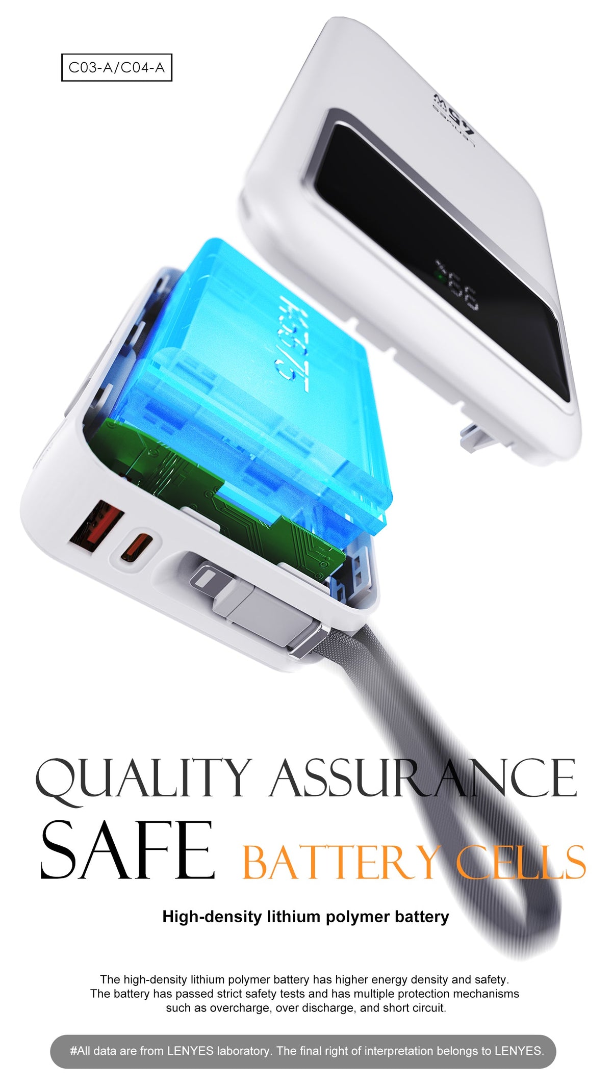 Power Bank Lenyes C03-A 20.000 mAh Silver