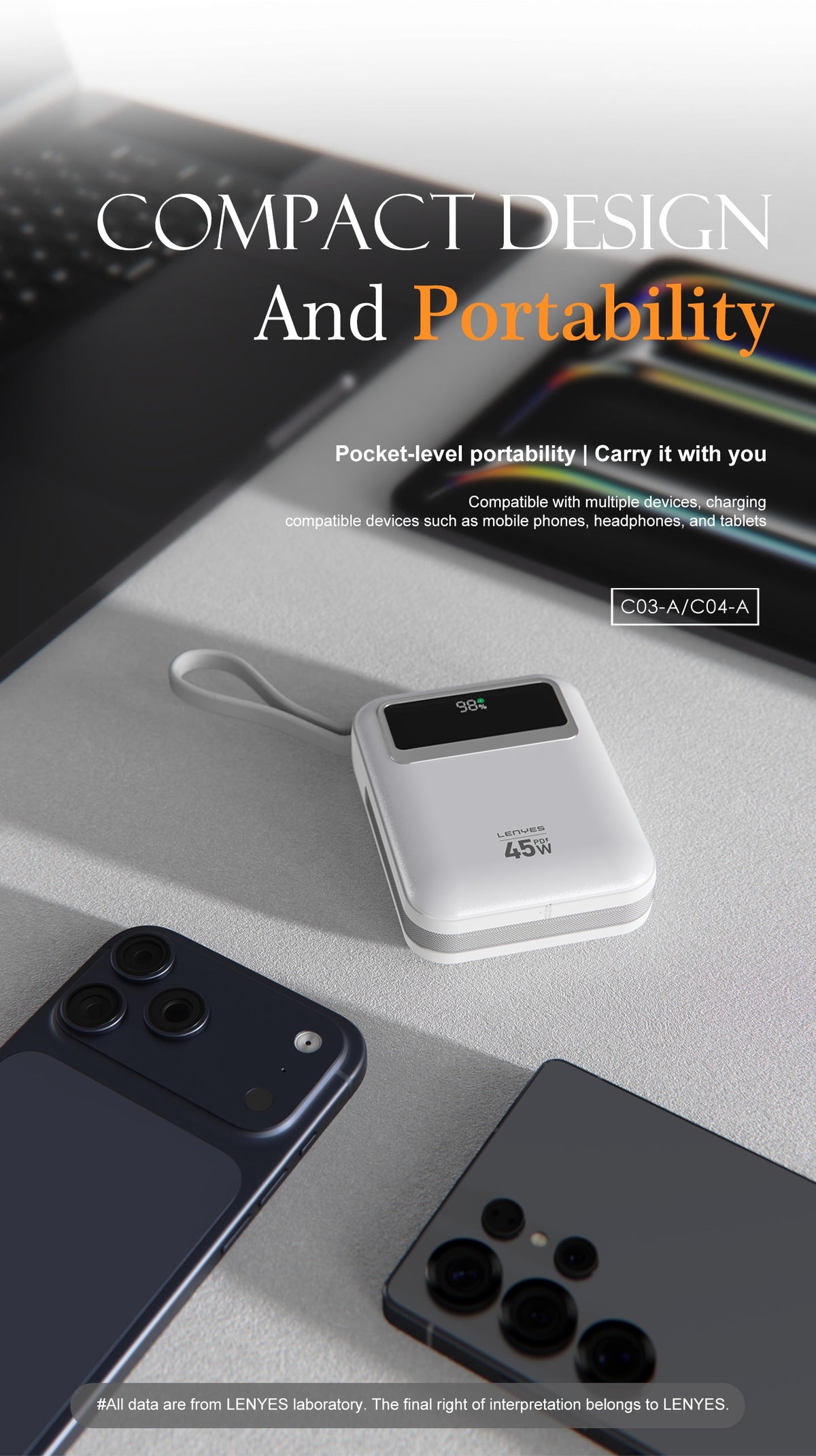 Power Bank Lenyes C03-A 20.000 mAh Silver
