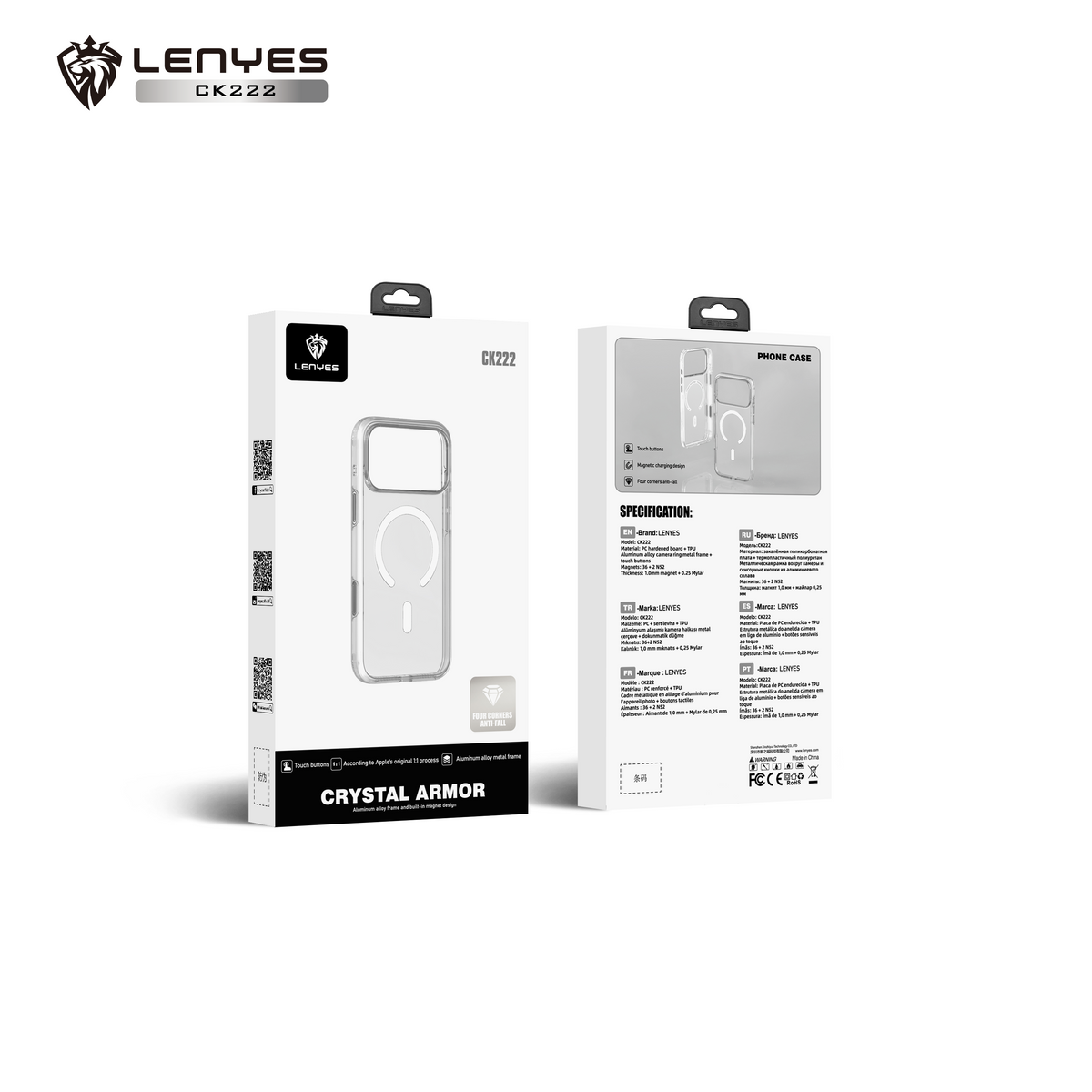 Funda Lenyes CK222 Crystal Armor para iPhone