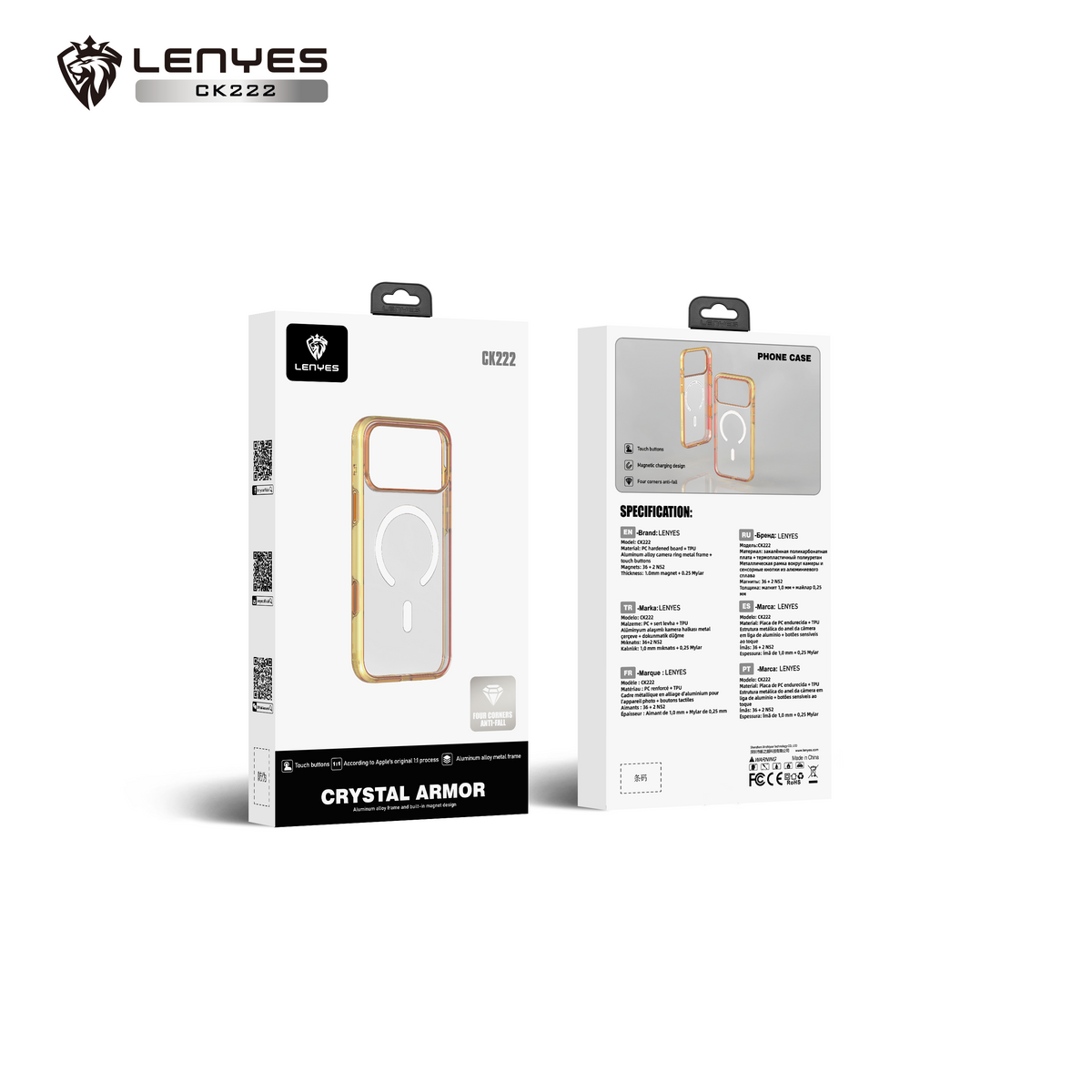 Funda Lenyes CK222 Crystal Armor para iPhone