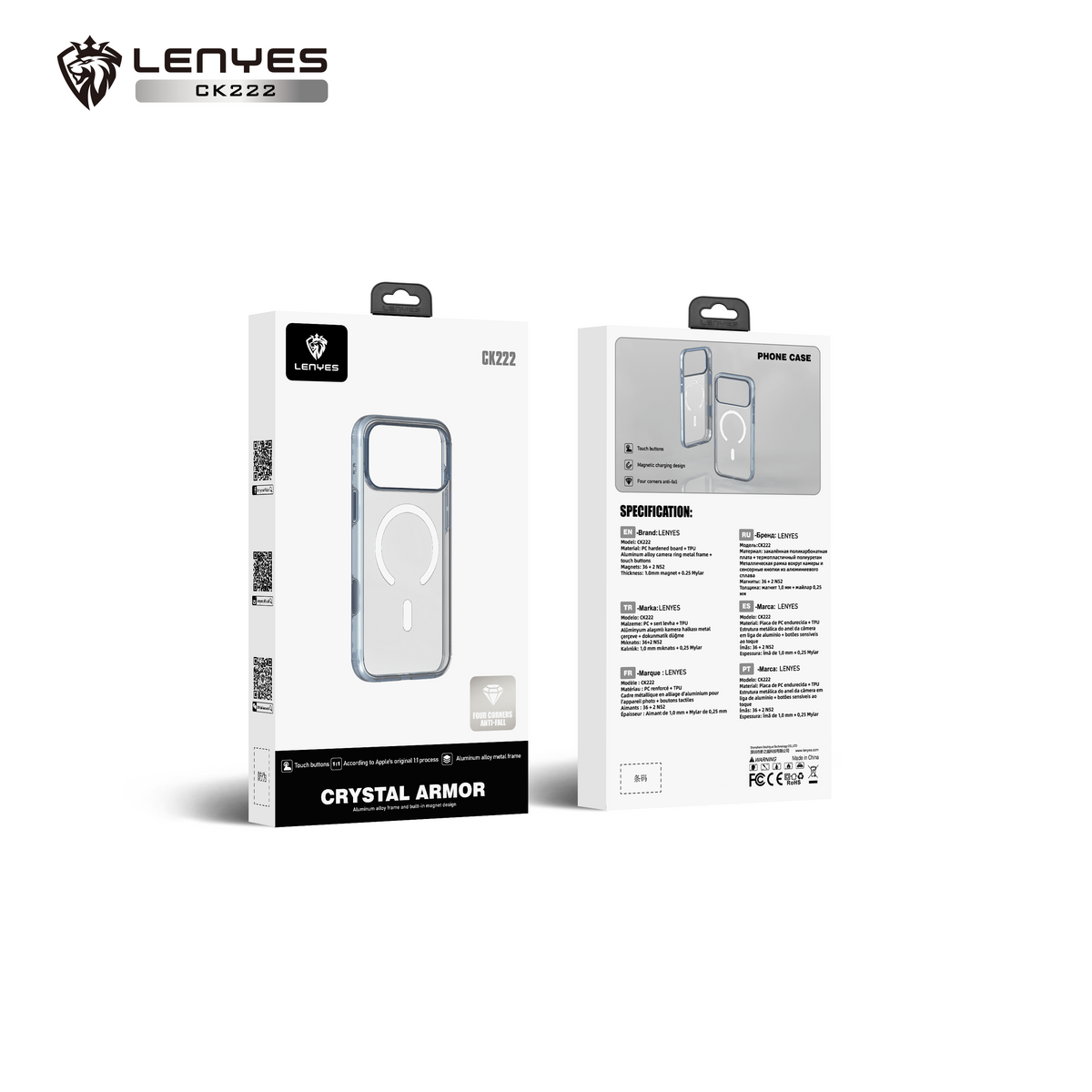 Funda Lenyes CK222 Crystal Armor para iPhone