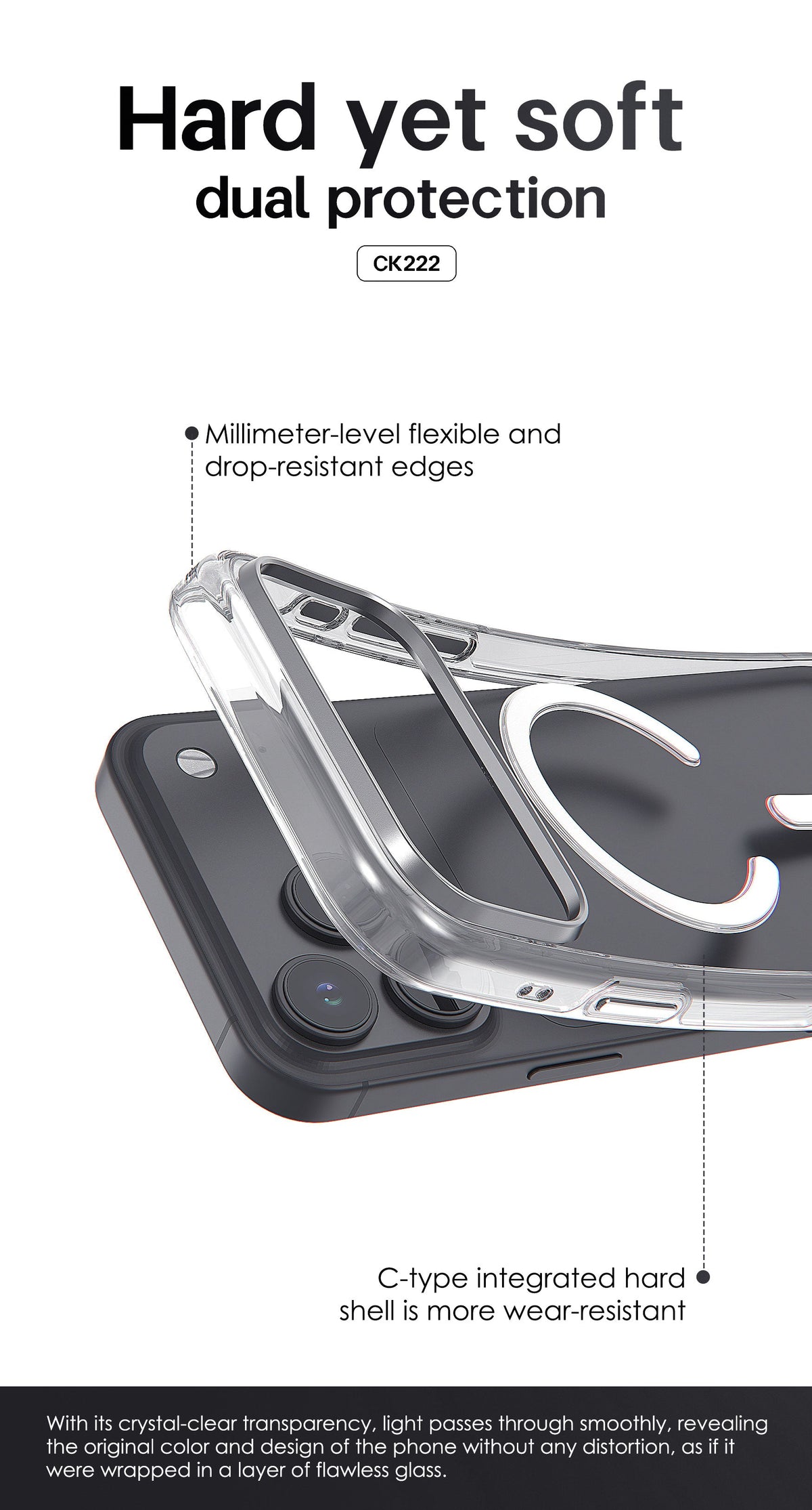 Funda Lenyes CK222 Crystal Armor para iPhone