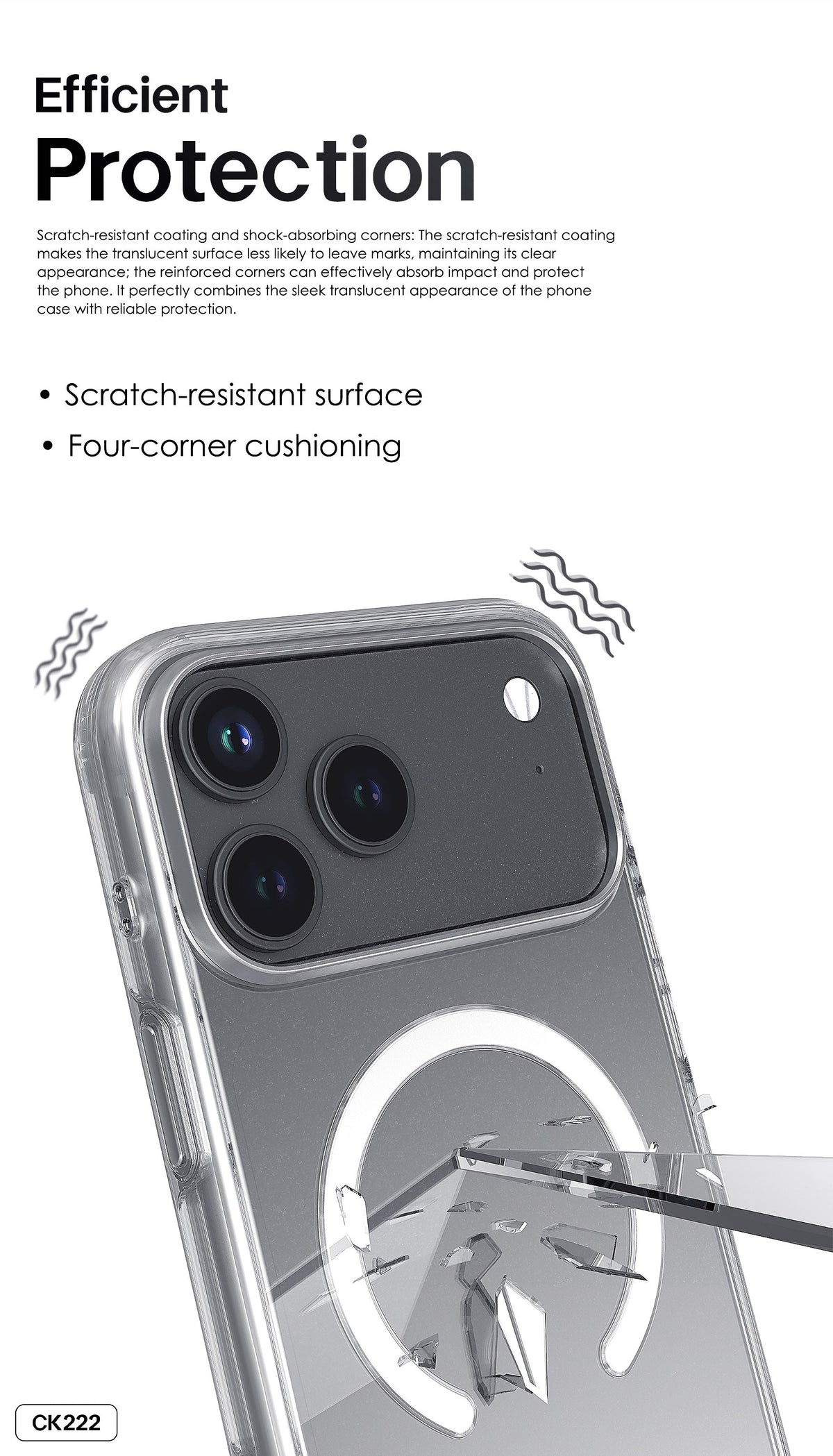 Funda Lenyes CK222 Crystal Armor para iPhone