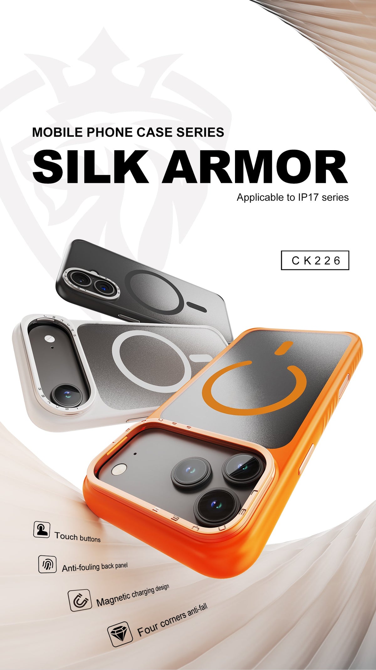 Funda Lenyes CK226 Silk Armor para iPhone