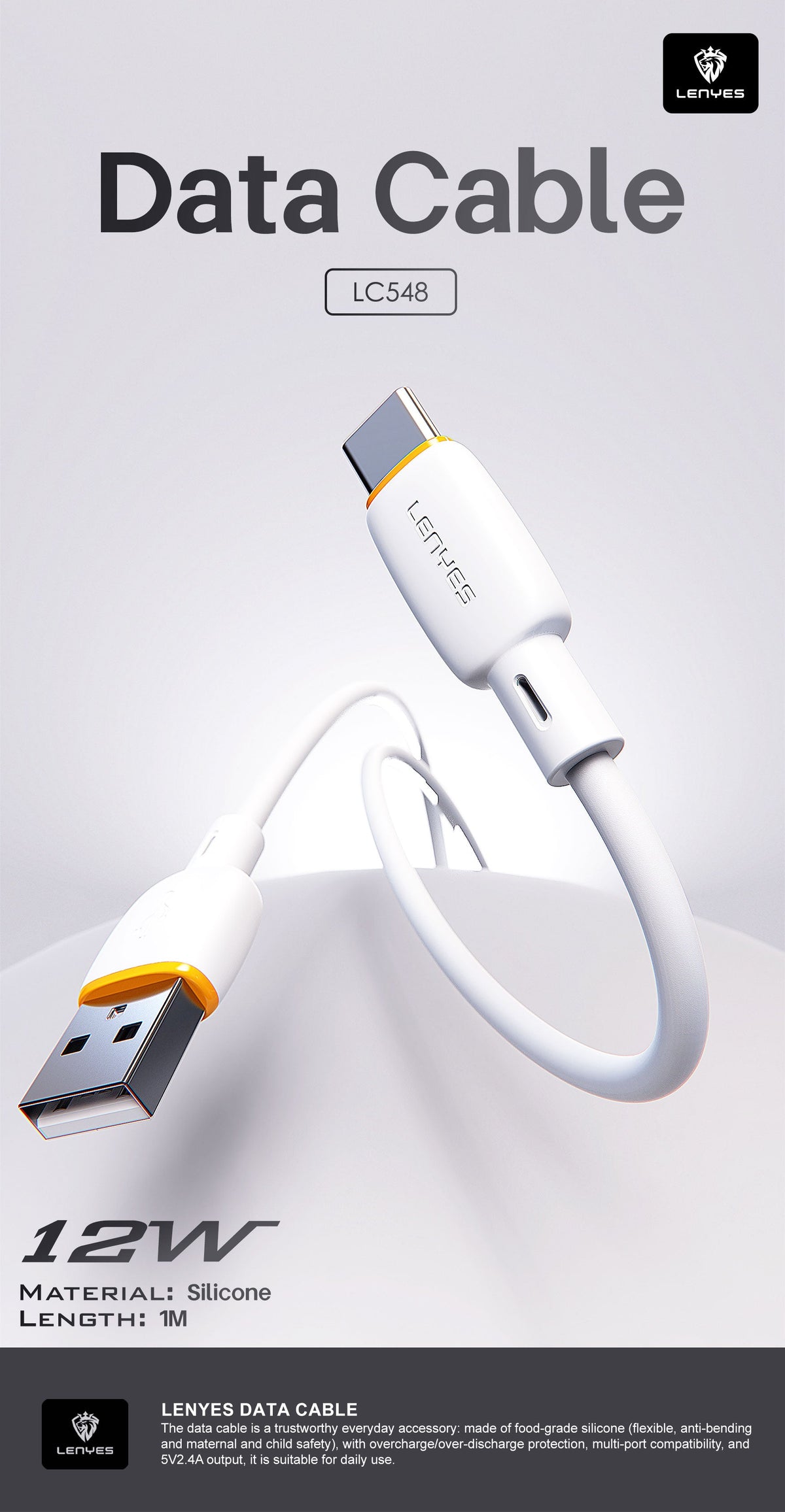 Cable USB-C a Lightning Lenyes LC548 TC-I 27W Silicona