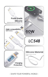 Cable USB-A a USB-C Lenyes LC548 TC 12W Silicona