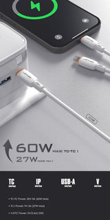 Cable USB-C a Lightning Lenyes LC548 TC-I 27W Silicona