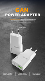 Cargador Dual 20W Lenyes LCH11 USB-C + USB-A