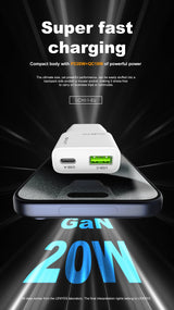 Cargador Dual 20W Lenyes LCH11 USB-C + USB-A