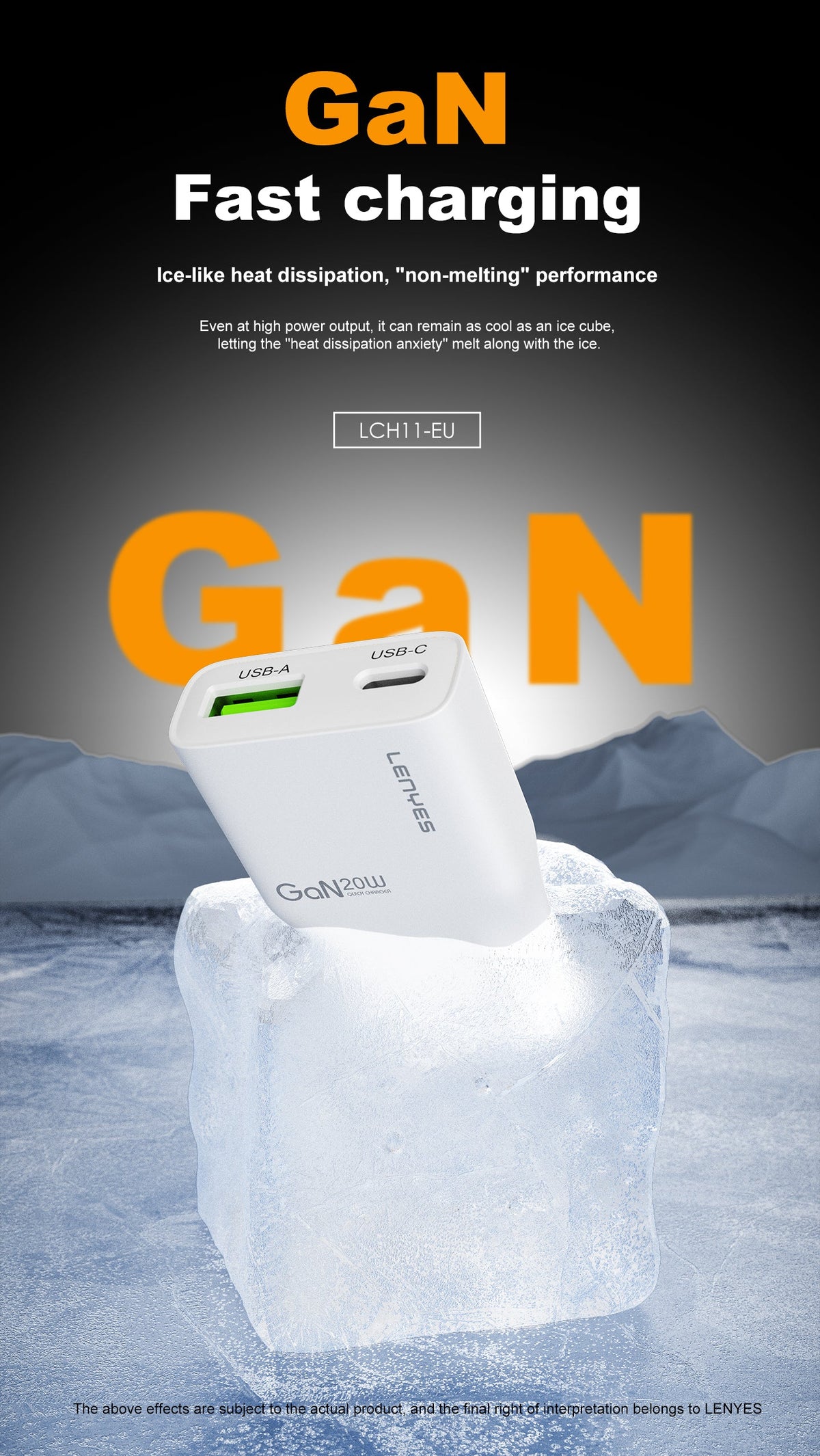 Cargador Dual 20W Lenyes LCH11 USB-C + USB-A