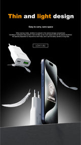 Cargador Dual 20W Lenyes LCH11 USB-C + USB-A