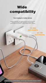 Cargador Dual 20W Lenyes LCH11 USB-C + USB-A