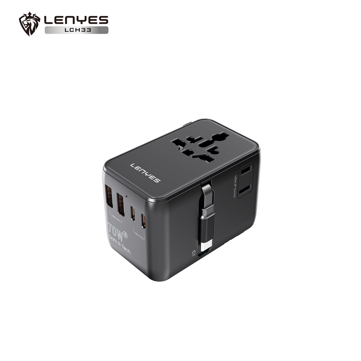 Adaptador de Viaje Universal Lenyes LCH33 70W GaN