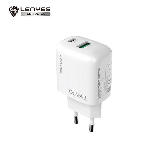 Cargador Dual 30W Lenyes LCH93 USB-C + USB-A