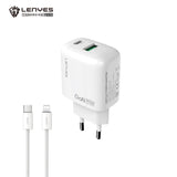 Cargador Dual 30W Lenyes LCH93 USB-C + USB-A