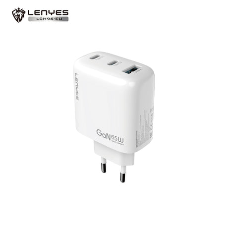 Cargador GaN 65W Lenyes LCH96 3 Puertos USB-C