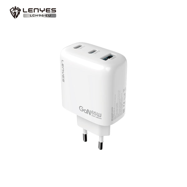 Cargador GaN 65W Lenyes LCH96 3 Puertos USB-C