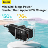 Baseus GaN5 Mini Cargador USB-C 20W PD Negro