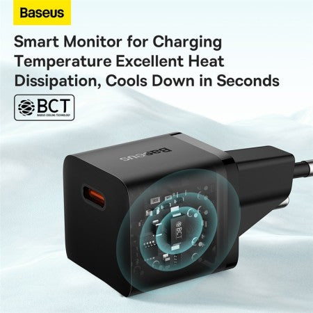 Baseus GaN5 Mini Cargador USB-C 20W PD Negro