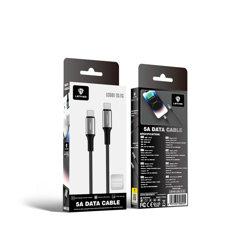 Cable USB-C a USB-C Lenyes LC561 100W