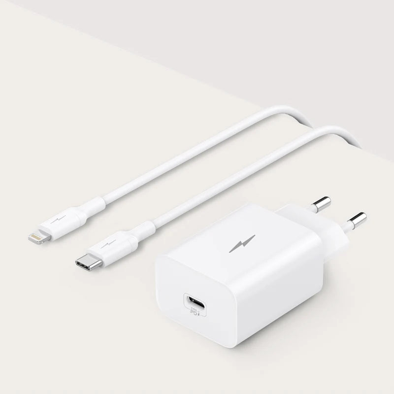 Cargador + Cable (USB-C + Lightning) 20W 1.2M