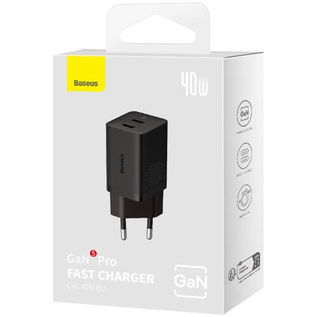 Baseus GaN5 Pro Cargador Dual USB-C 40W GaN