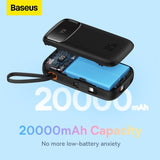 Baseus QPow2 Power Bank 20000mAh 22.5W Cables Integrados Negro